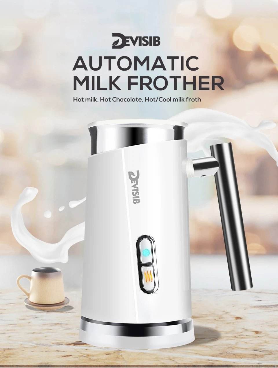 mousseur pour lait, Automatique – Préparez des Lattes et Cappuccinos Parfaits ! - Ma Cuisine Boutique