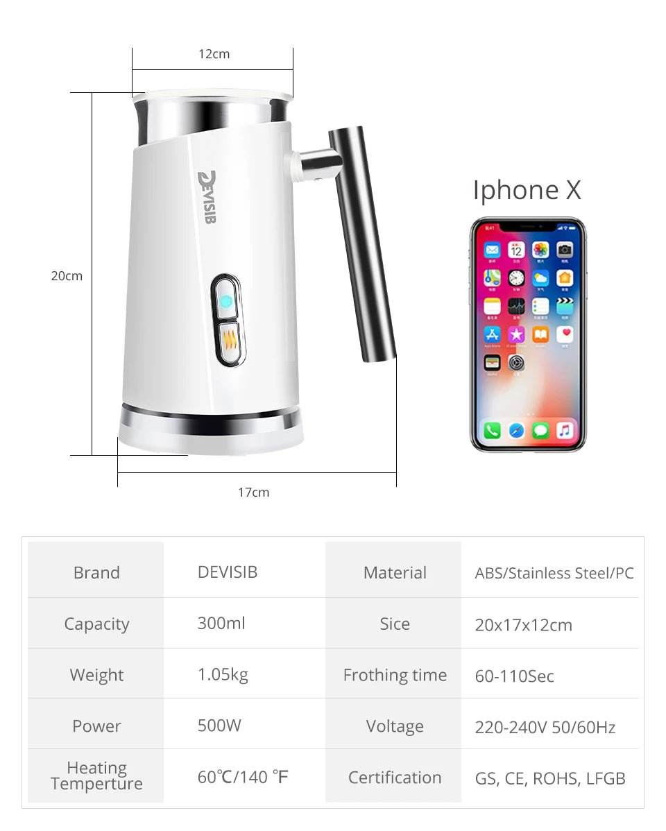 mousseur pour lait, Automatique – Préparez des Lattes et Cappuccinos Parfaits ! - Ma Cuisine Boutique