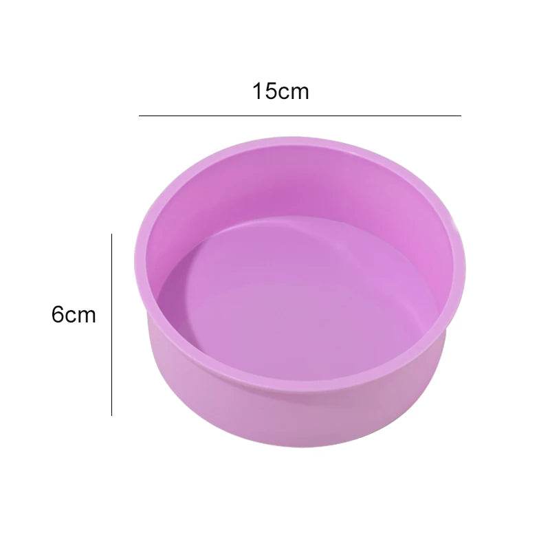 Moule à Gâteau en Silicone Professionnel | 4 Tailles (4-10 Pouces), Résistant -40°C à 230°C | Antiadhésif & Coloris Vifs (Rose, Bleu, Vert, Violet) - Ma Cuisine Boutique