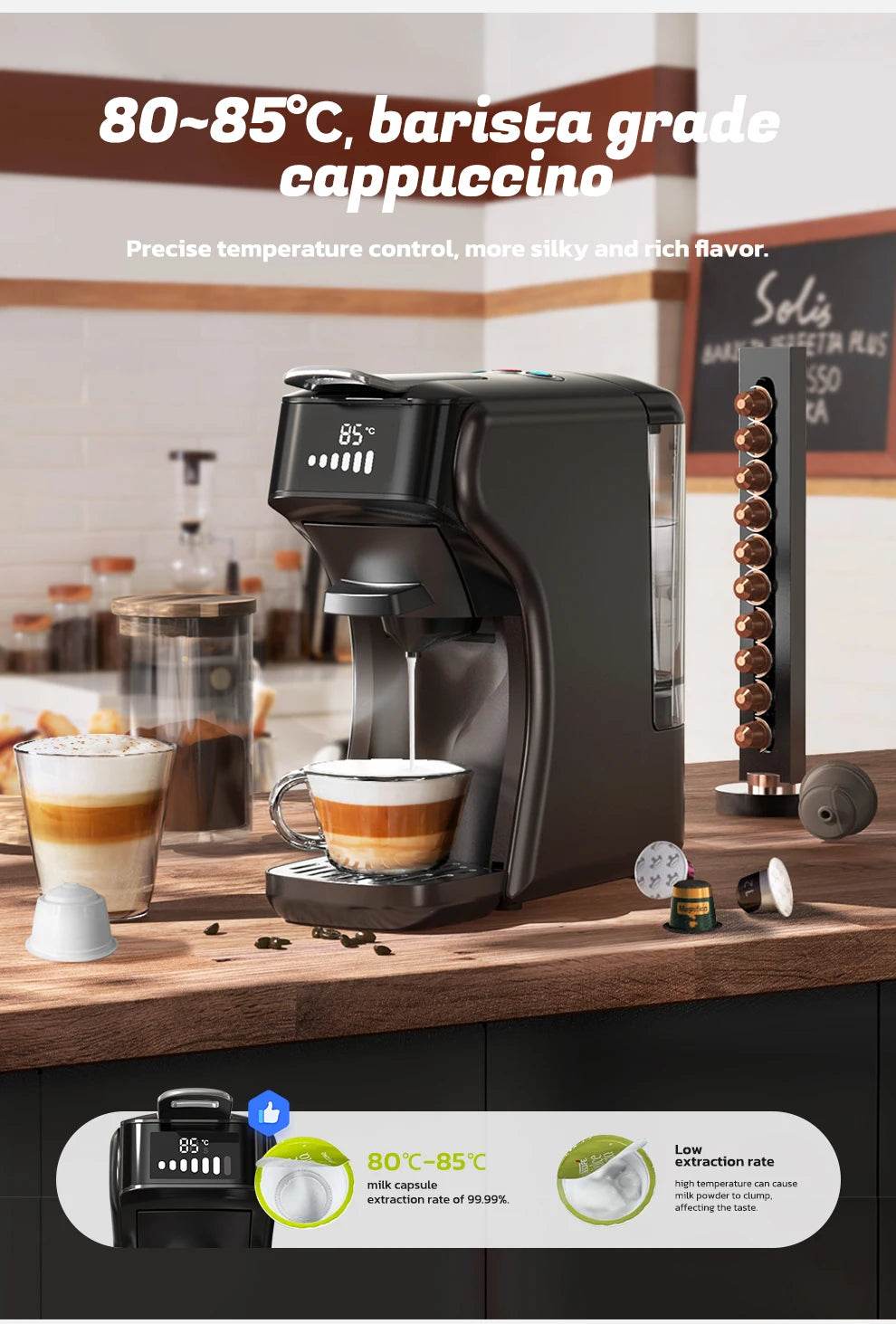 cafetiere pour dosette souple machine a cappuccino expresso 6 en 1 - Ma Cuisine Boutique