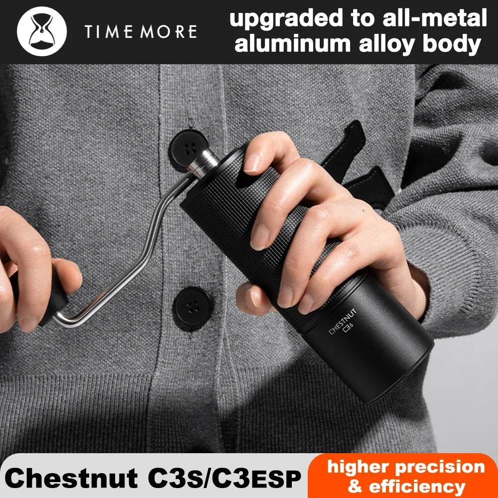 TIMEMORE Chestnut C3 S2C – Moulin à Café Manuel Haut de Gamme | Mouture Précise, Design Ergonomique, Acier Inoxydable S2C | Pour Espresso, V60, French Press (25g) - Ma Cuisine Boutique