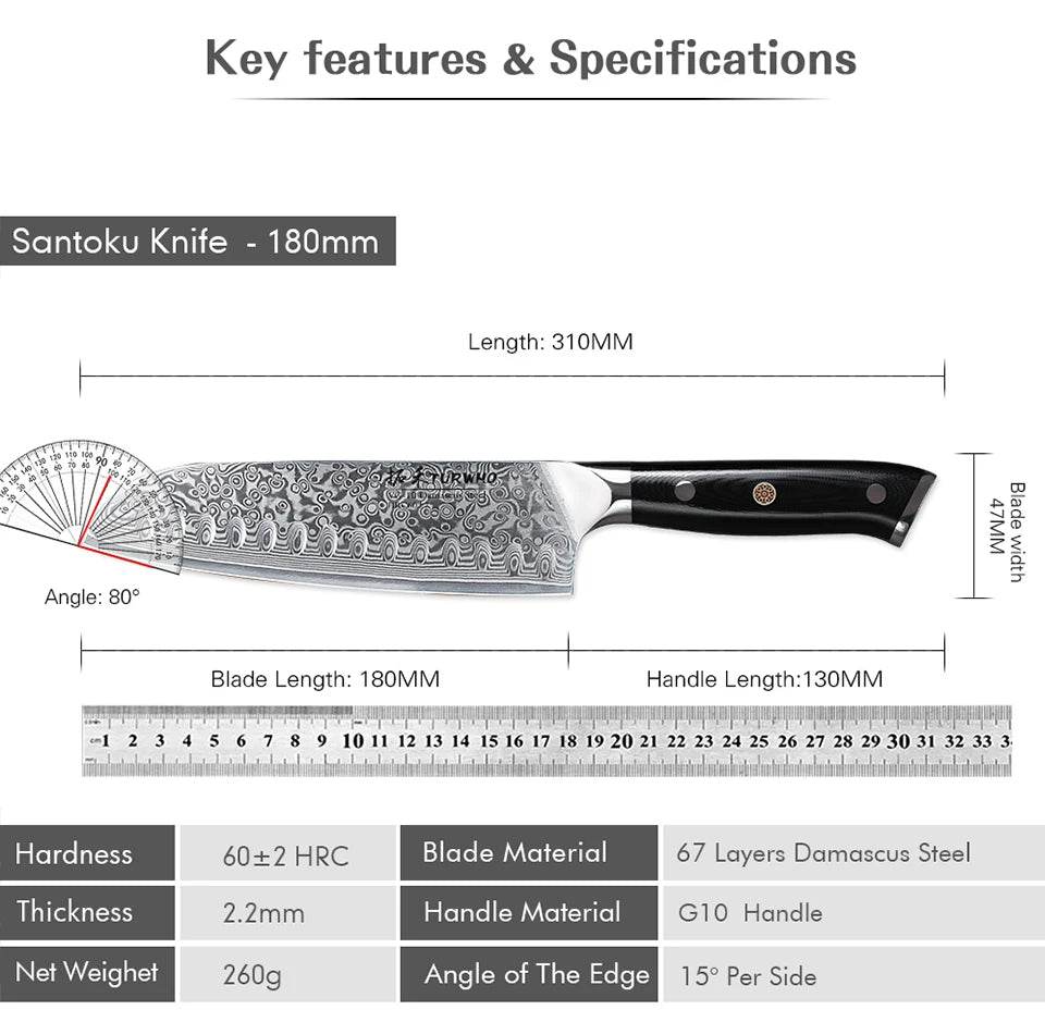 couteau du chef japonais santoku - Ma Cuisine Boutique