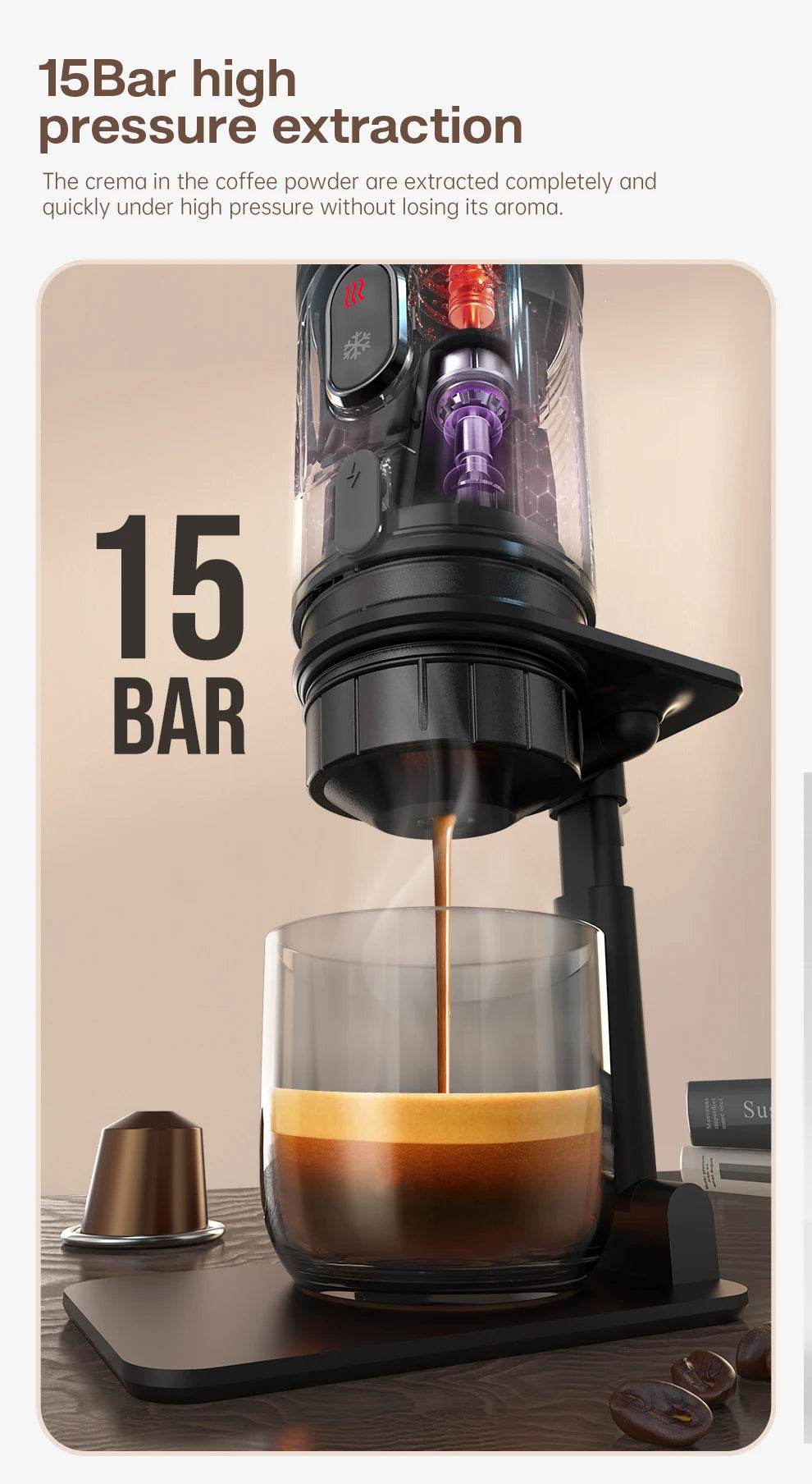 Machine à Café Portable HiBREW - Expresso 12V Nomade pour Voiture, Camping & Bureau - Ma Cuisine Boutique