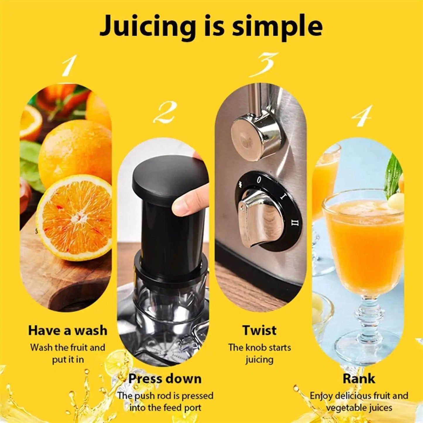 Extracteur de Jus 400W Haute Performance | Double Vitesse, Acier Inoxydable, Bac 1.5L | Garantie 2 Ans (Modèle X) - Ma Cuisine Boutique