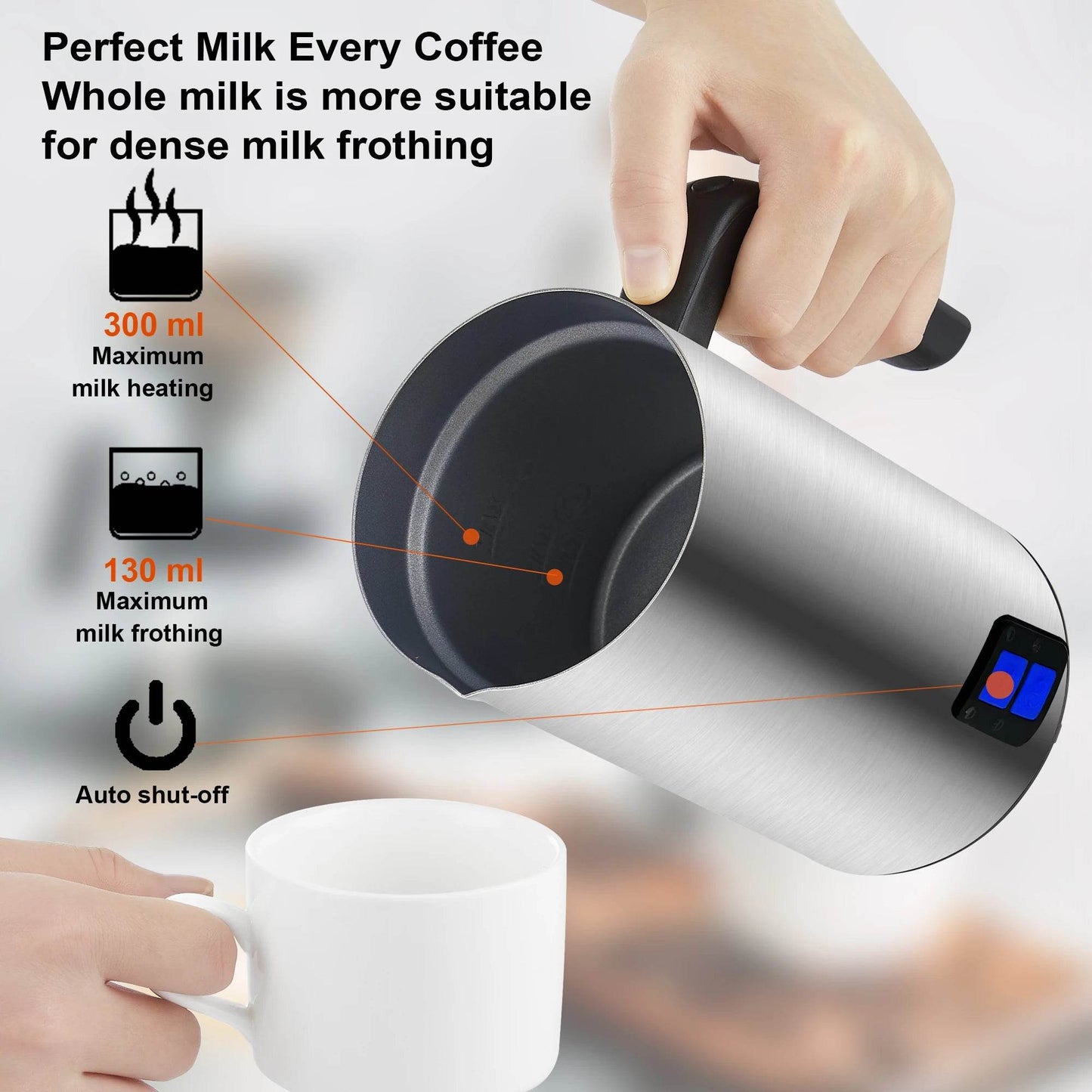 mousseur à lait électrique BioloMix 4 en 1 – Latte, Cappuccino, Chocolat Chaud et Plus - Ma Cuisine Boutique