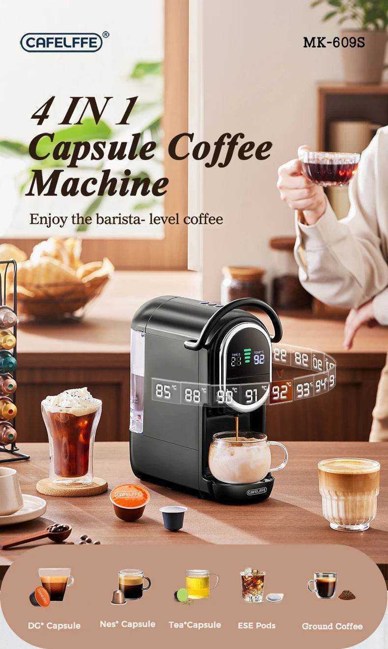 Cafetière multi-capsules 4-en-1 CAFELFFE | Compatible Nespresso, Dolce Gusto - Ma Cuisine Boutique