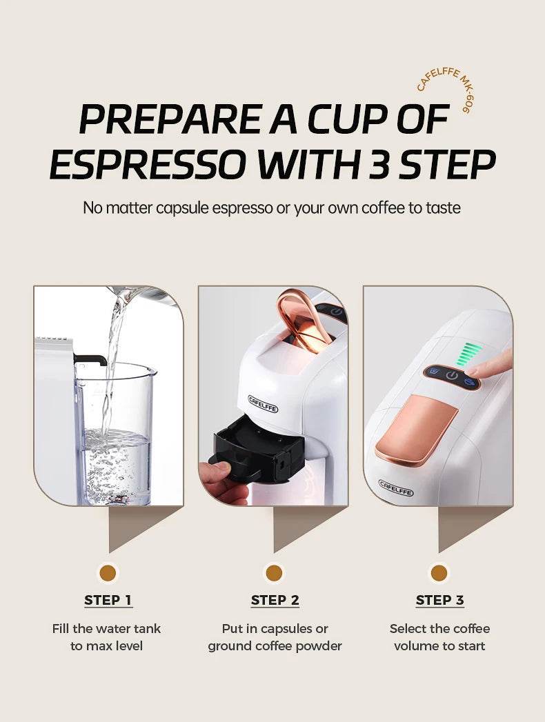 Cafetière multi-capsules 5 en 1 - Cafelffe Machine à Café Multi-Capsules 19 Bars - Ma Cuisine Boutique
