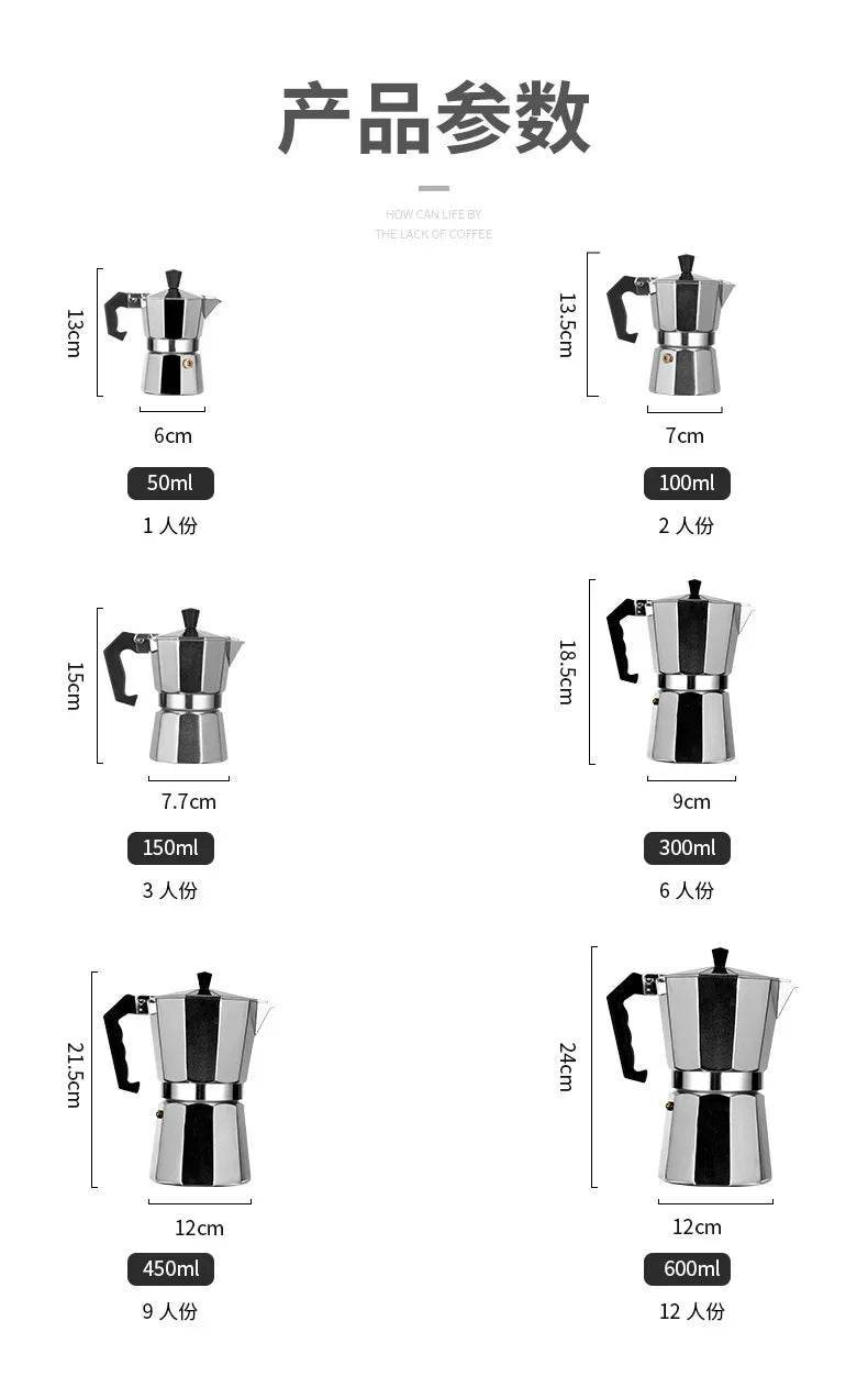 Cafetière Octogonale Italienne en Aluminium - Ma Cuisine Boutique