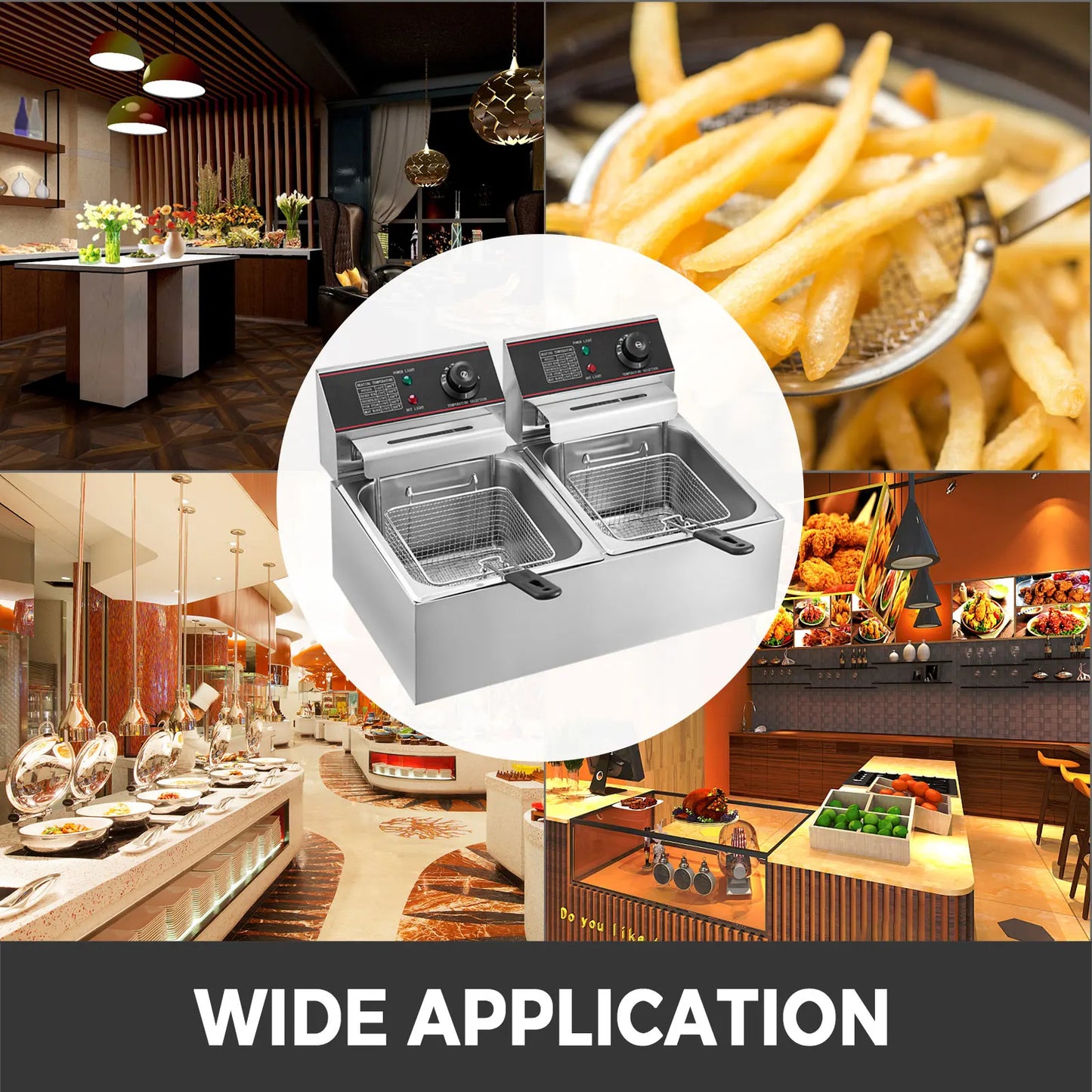 Friteuse professionnelle électrique 12L double cuve – Puissance et performance pour cuisine pro