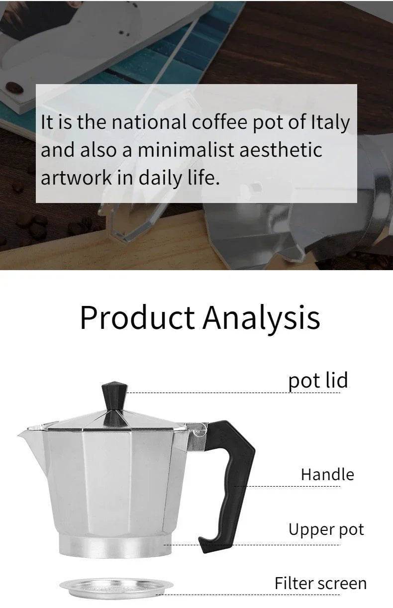 Cafetière Octogonale Italienne en Aluminium - Ma Cuisine Boutique
