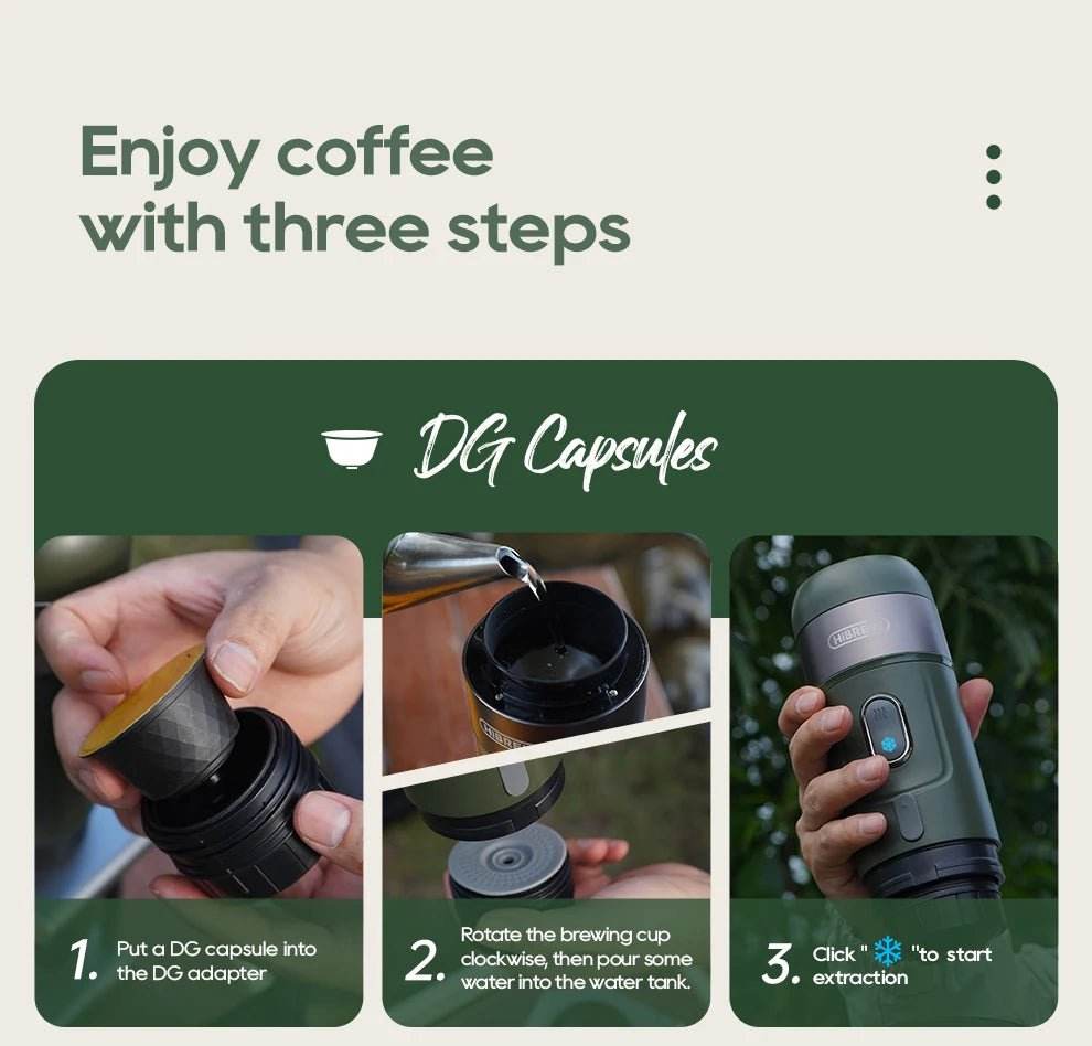 Machine à Expresso Port Électrique HiBREW W | Compatible Capsules & Café Moulu | Design Compact pour Voyage - Ma Cuisine Boutique