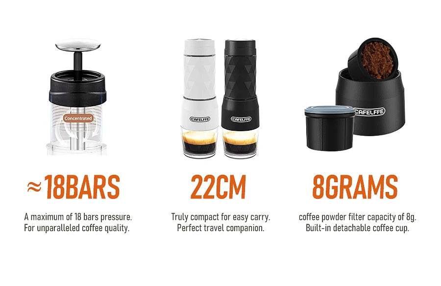 ☕ Machine à Expresso Portable Cafelffe – Café Parfait en Voyage & Camping - Ma Cuisine Boutique