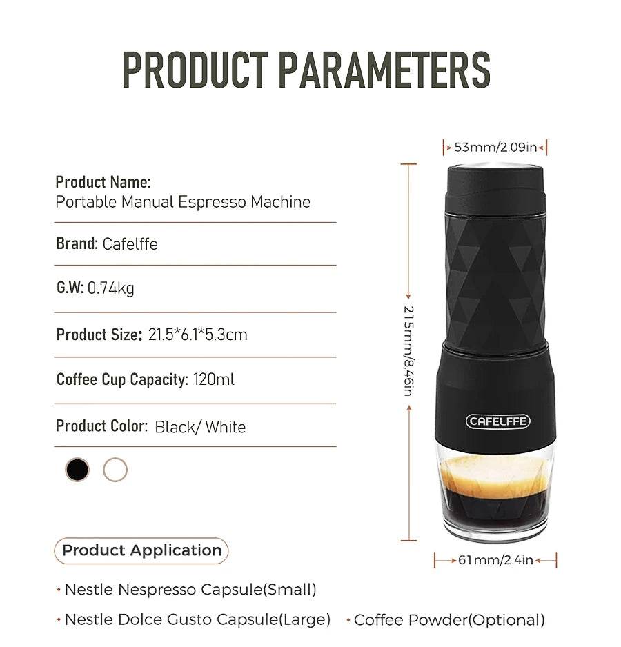 ☕ Machine à Expresso Portable Cafelffe – Café Parfait en Voyage & Camping - Ma Cuisine Boutique