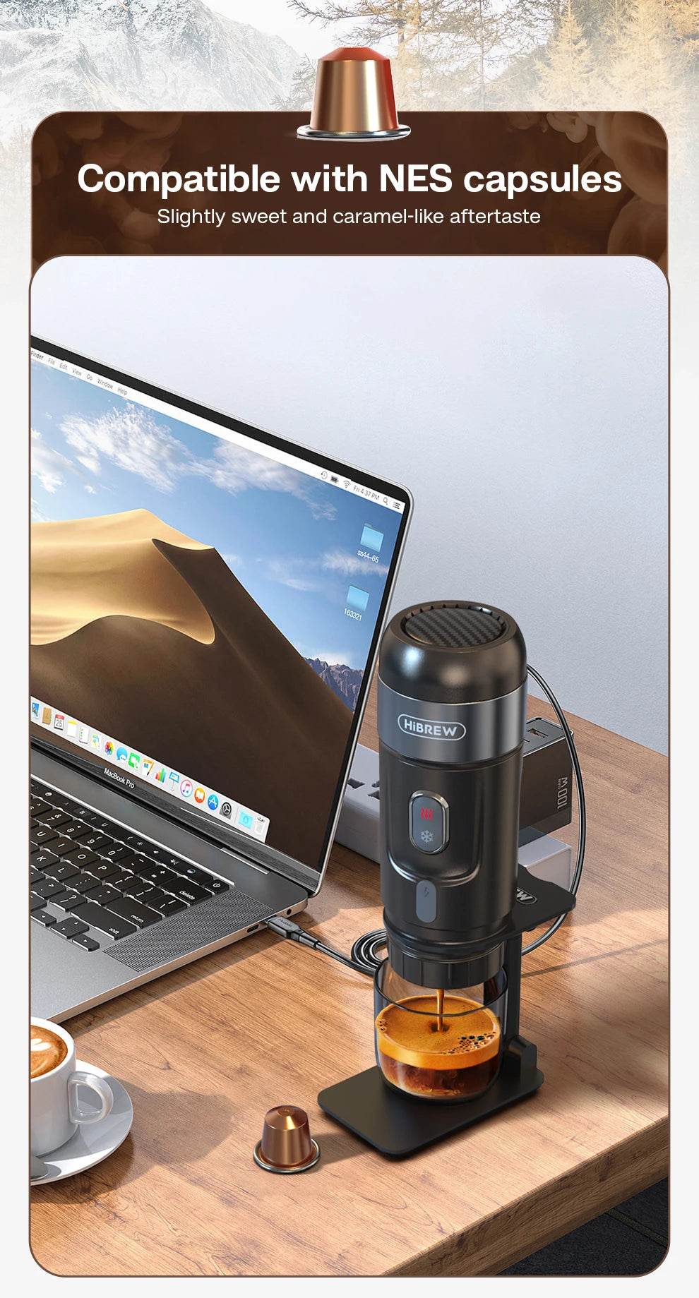 Machine à Café Portable HiBREW - Expresso 12V Nomade pour Voiture, Camping & Bureau - Ma Cuisine Boutique