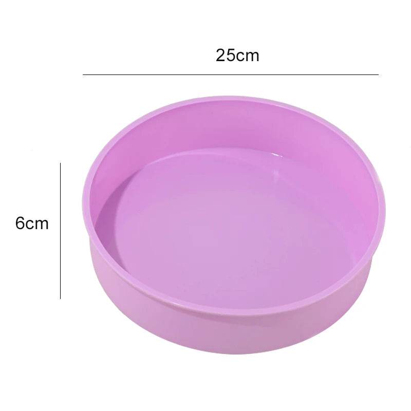 Moule à Gâteau en Silicone Professionnel | 4 Tailles (4-10 Pouces), Résistant -40°C à 230°C | Antiadhésif & Coloris Vifs (Rose, Bleu, Vert, Violet) - Ma Cuisine Boutique