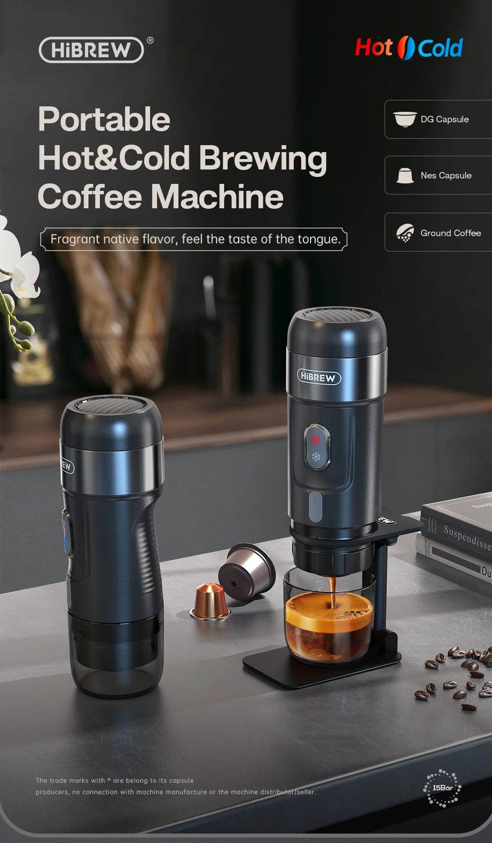 Machine à Café Portable HiBREW - Expresso 12V Nomade pour Voiture, Camping & Bureau - Ma Cuisine Boutique