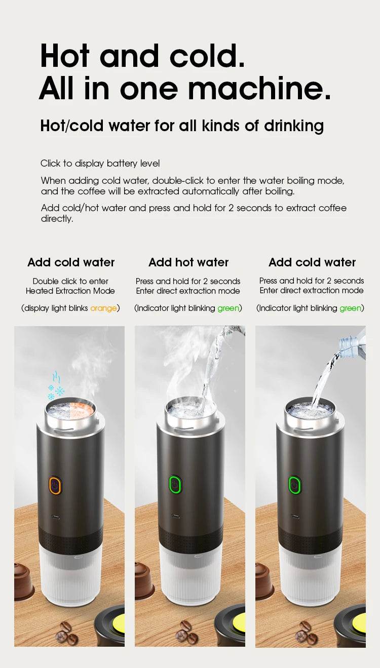 đ Machine Ă CafĂ© Expresso Portable 2024 â Barista Ălectrique 20 Bars | 3-en-1 Capsules/CafĂ© Moulu/Dosettes | Autonomie Longue DurĂ©e - Ma Cuisine Boutique