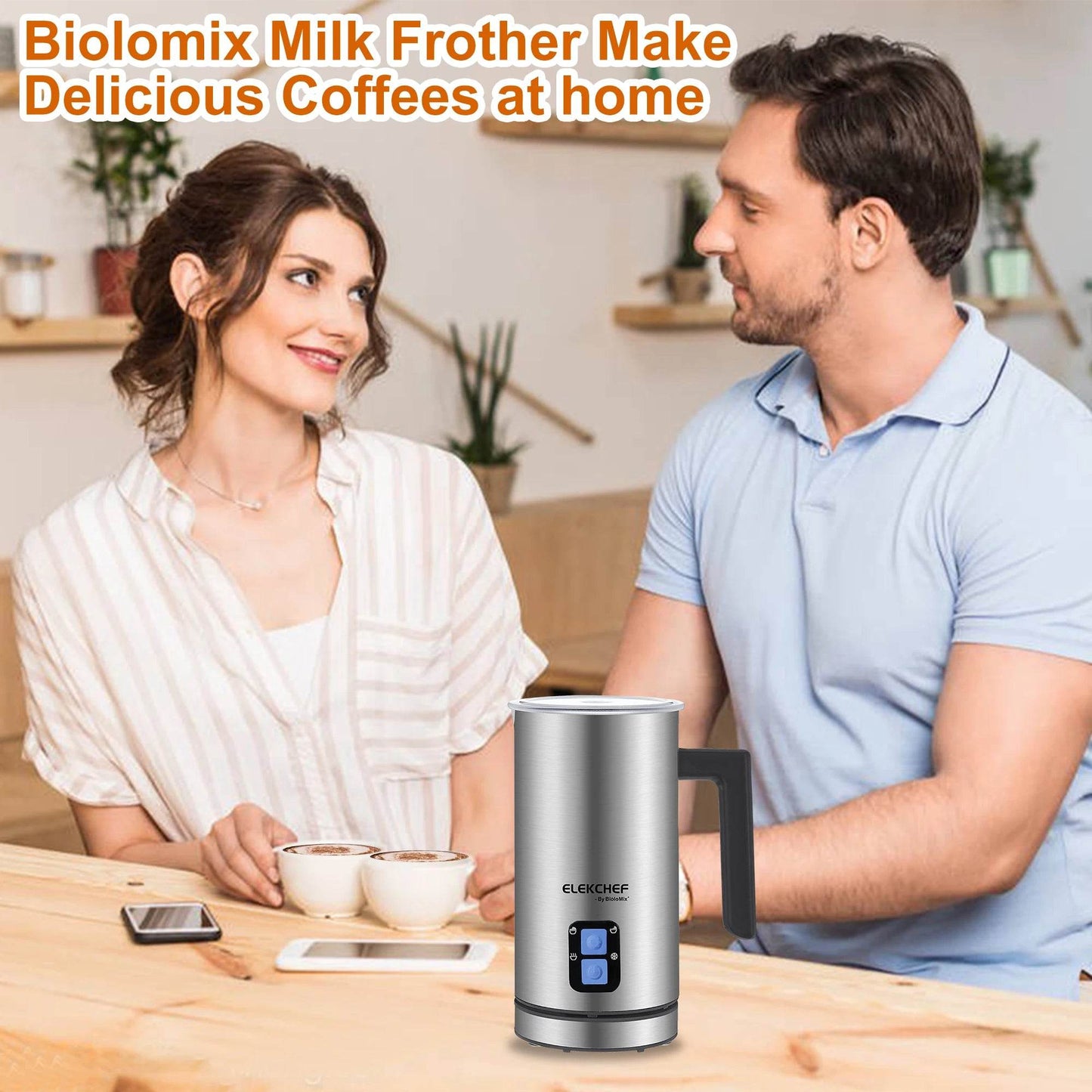 mousseur à lait électrique BioloMix 4 en 1 – Latte, Cappuccino, Chocolat Chaud et Plus - Ma Cuisine Boutique