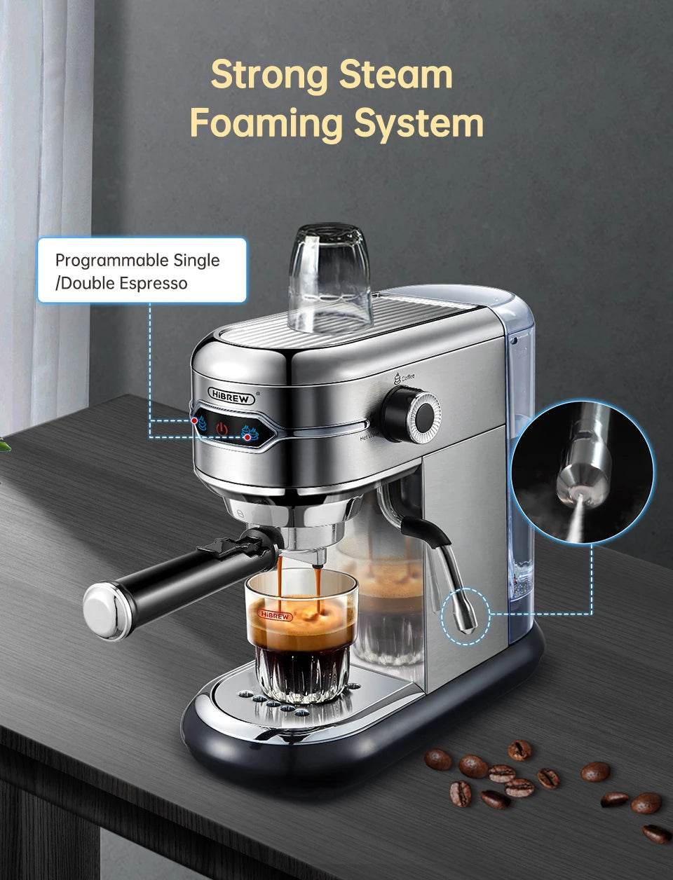 Machine à Cappuccino HiBREW 20 Bars - Ma Cuisine Boutique