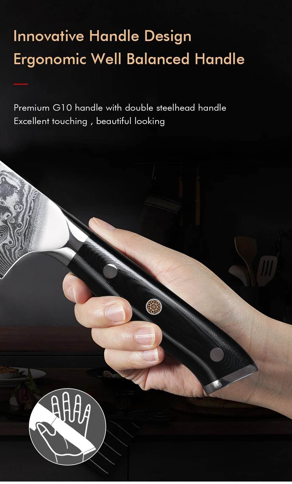 couteau du chef japonais santoku - Ma Cuisine Boutique