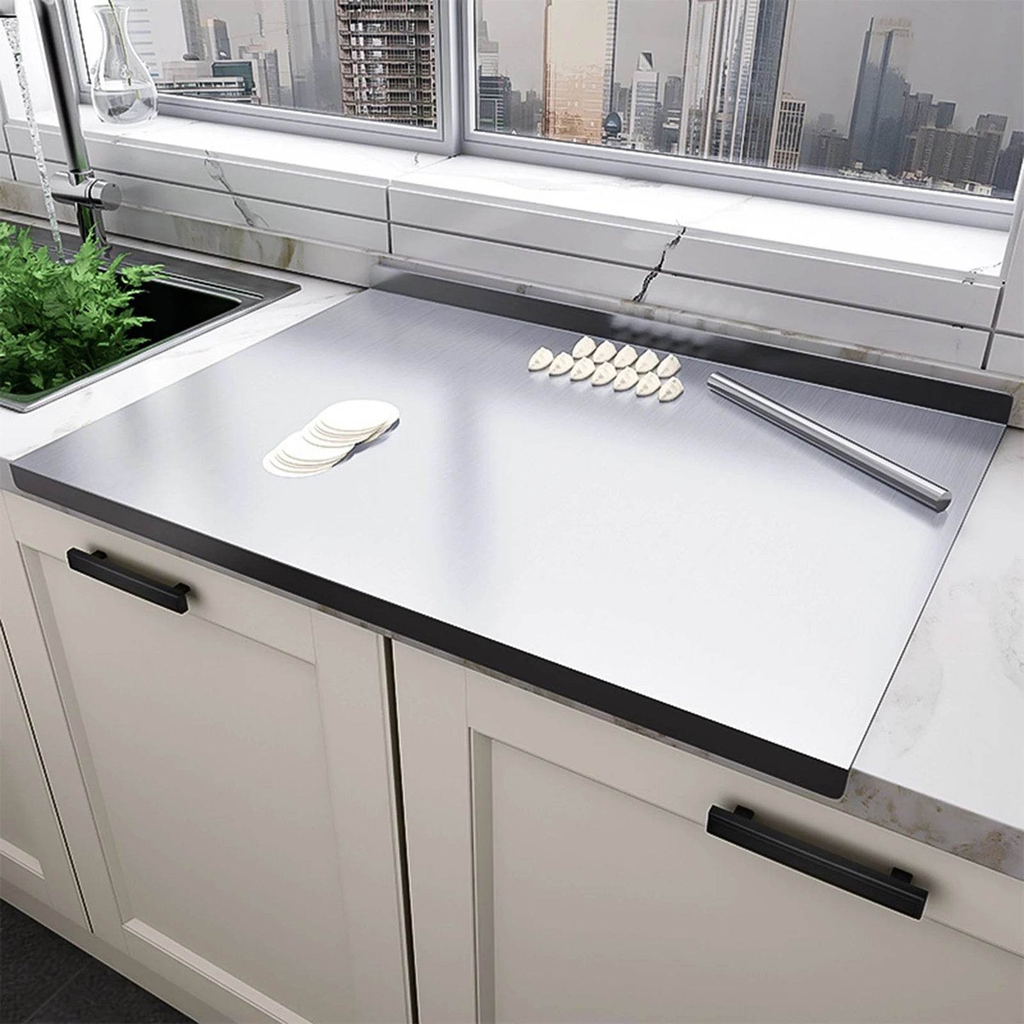 Planche a decouper en acier inoxydable - Ma Cuisine Boutique