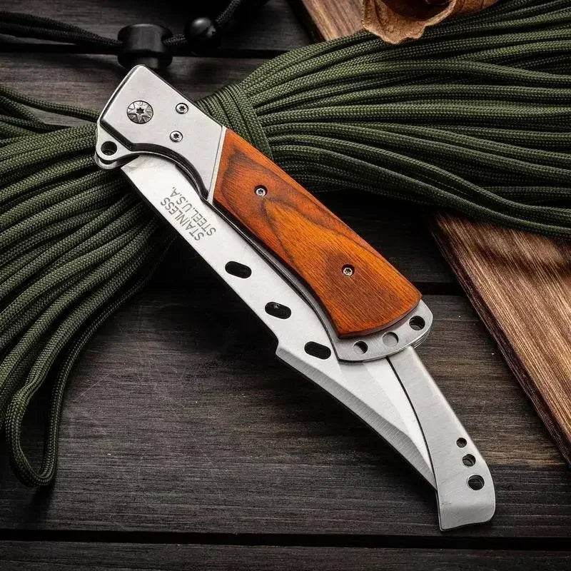 Couteau Pliant Multifonction Outdoor - Acier Inoxydable, Sécurité & Portable (22,5 cm) - Outil Camping, Randonnée, Survie - Ma Cuisine Boutique