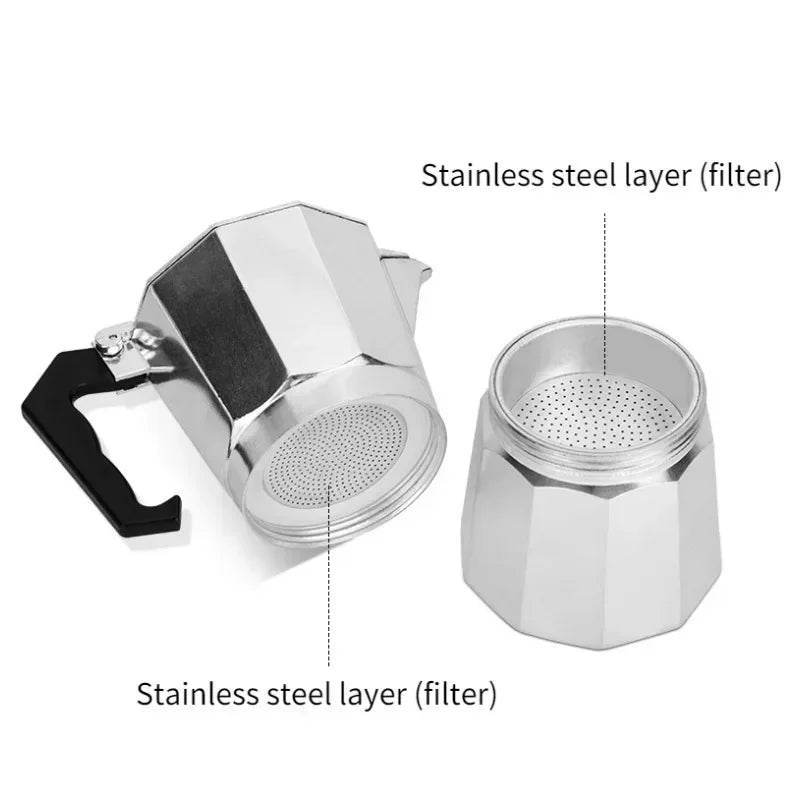Cafetière Octogonale Italienne en Aluminium - Ma Cuisine Boutique
