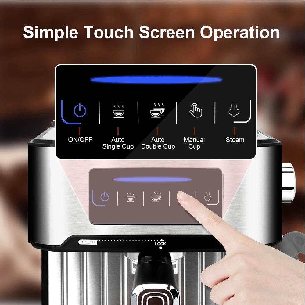 Machine à Cappuccino Électrique – Expresso Semi-Automatique avec Écran LCD - Ma Cuisine Boutique
