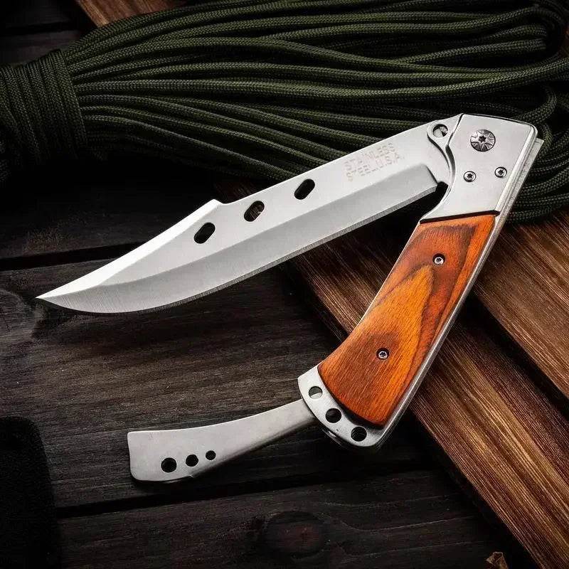 Couteau Pliant Multifonction Outdoor - Acier Inoxydable, Sécurité & Portable (22,5 cm) - Outil Camping, Randonnée, Survie - Ma Cuisine Boutique