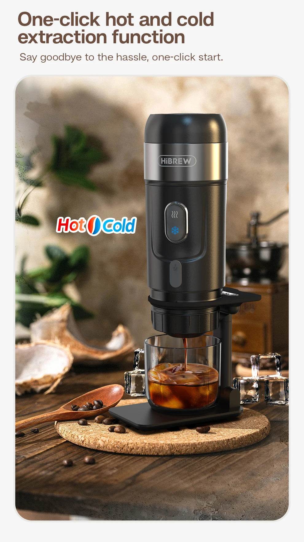 Machine à Café Portable HiBREW - Expresso 12V Nomade pour Voiture, Camping & Bureau - Ma Cuisine Boutique