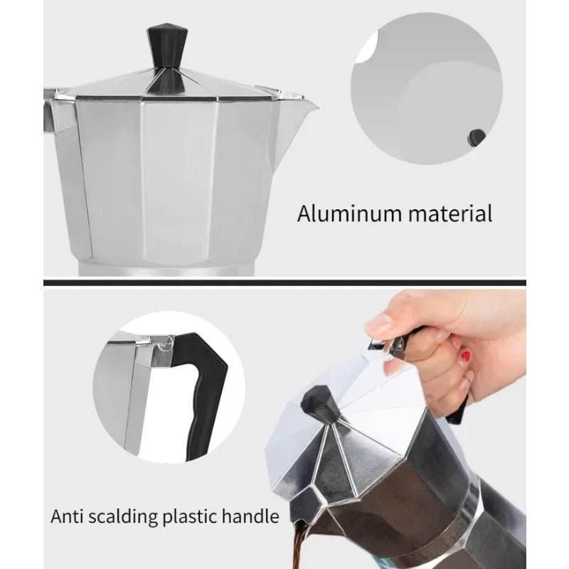 Cafetière Octogonale Italienne en Aluminium - Ma Cuisine Boutique