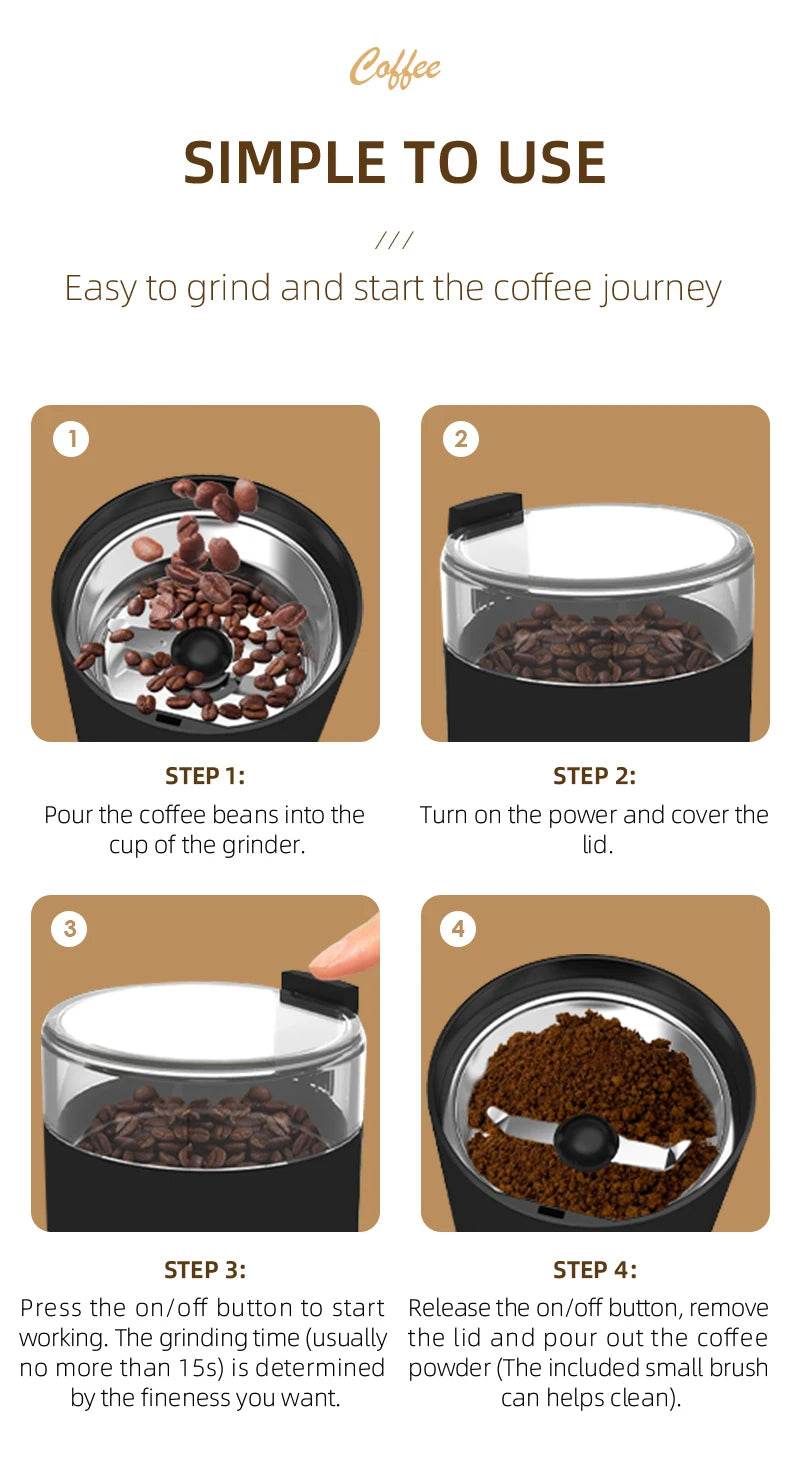 Moulin à Café electrique – Pour un Café Fraîchement Moulu à la Perfection - Ma Cuisine Boutique