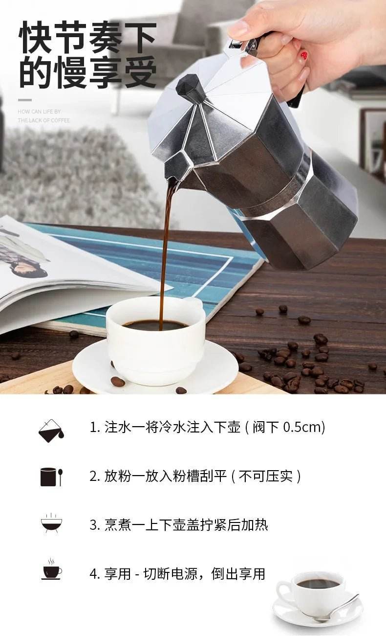 Cafetière Octogonale Italienne en Aluminium - Ma Cuisine Boutique