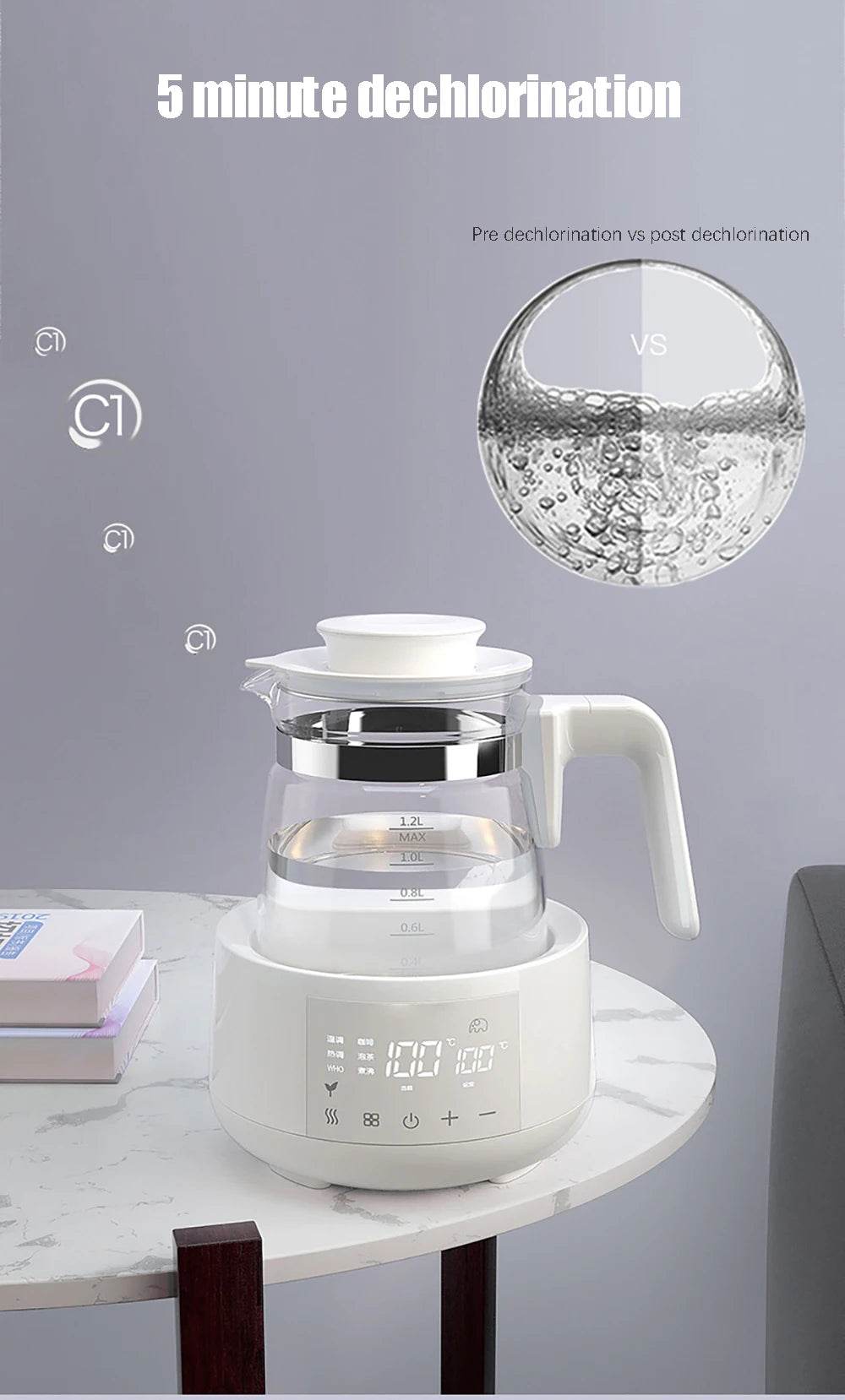 Bouilloire Thermostatique Bébé 1,2 L – Chauffe Lait Sans BPA - Ma Cuisine Boutique