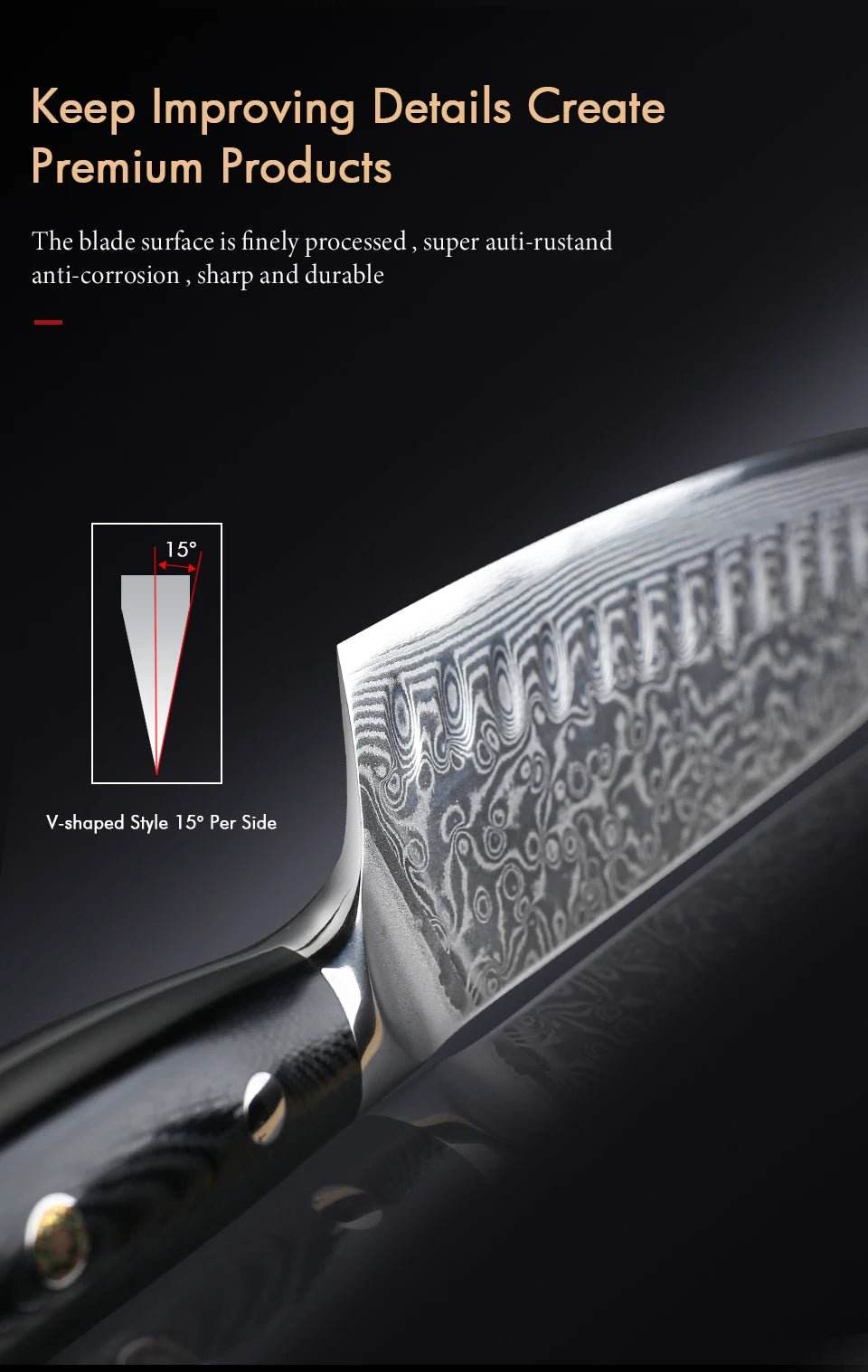 couteau du chef japonais santoku - Ma Cuisine Boutique