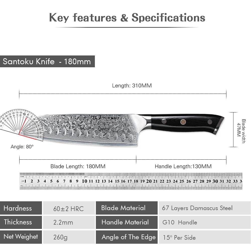 couteau du chef japonais santoku - Ma Cuisine Boutique