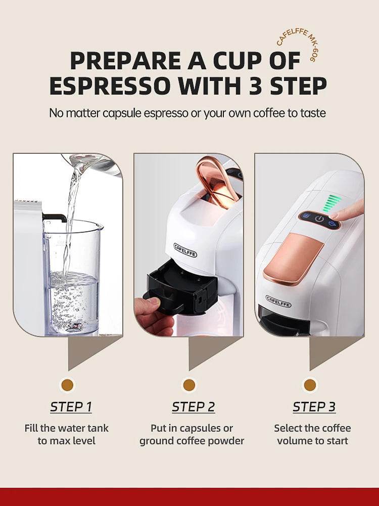 Cafetière multi-capsules 5 en 1 - Cafelffe Machine à Café Multi-Capsules 19 Bars - Ma Cuisine Boutique