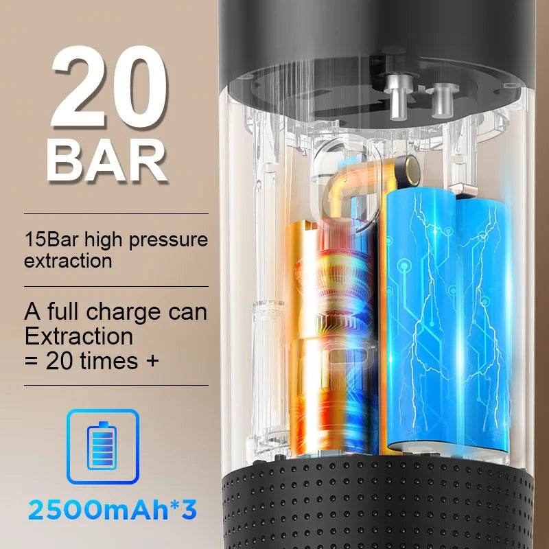 đ Machine Ă CafĂ© Expresso Portable 2024 â Barista Ălectrique 20 Bars | 3-en-1 Capsules/CafĂ© Moulu/Dosettes | Autonomie Longue DurĂ©e - Ma Cuisine Boutique