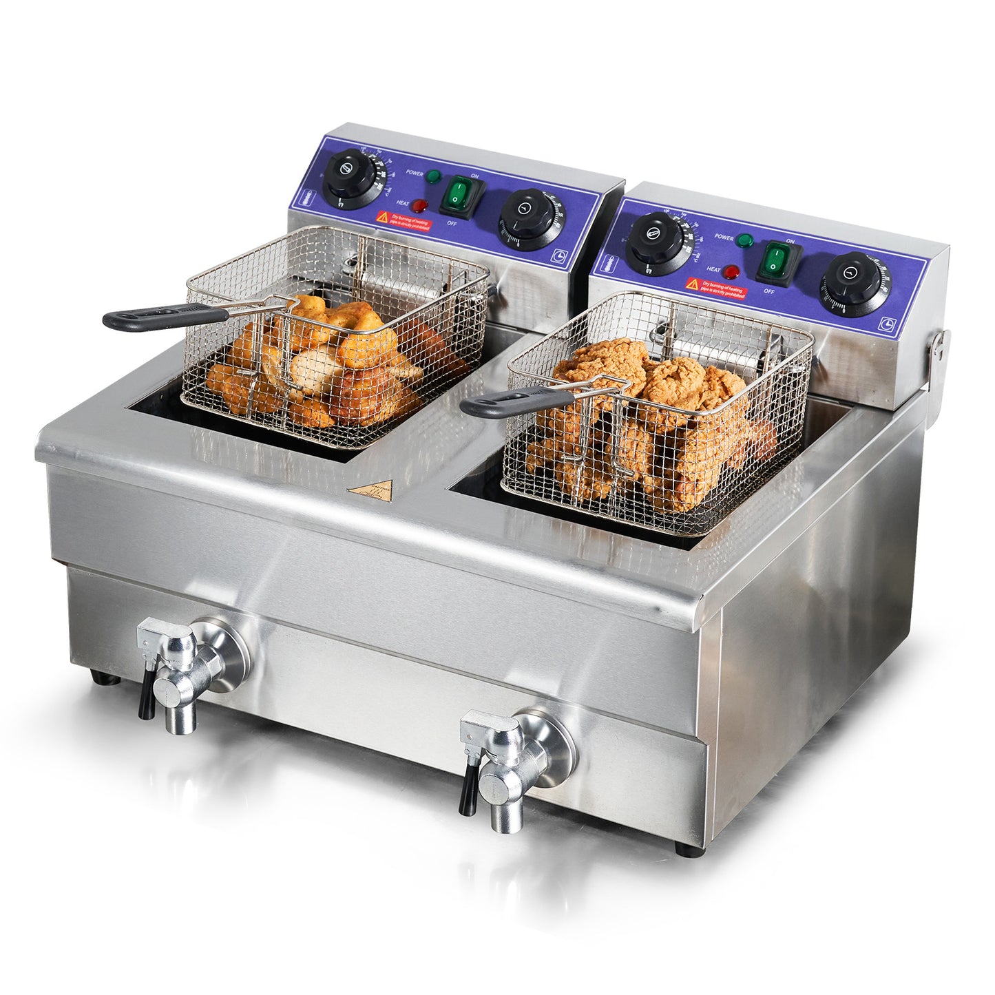 Friteuse professionnelle SucceBuy à double cuve – Puissance et précision pour une friture parfaite