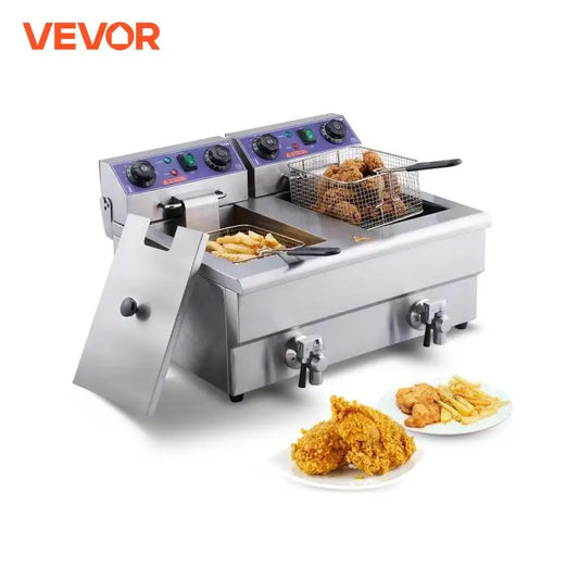 Friteuse professionnelle SucceBuy à double cuve – Puissance et précision pour une friture parfaite