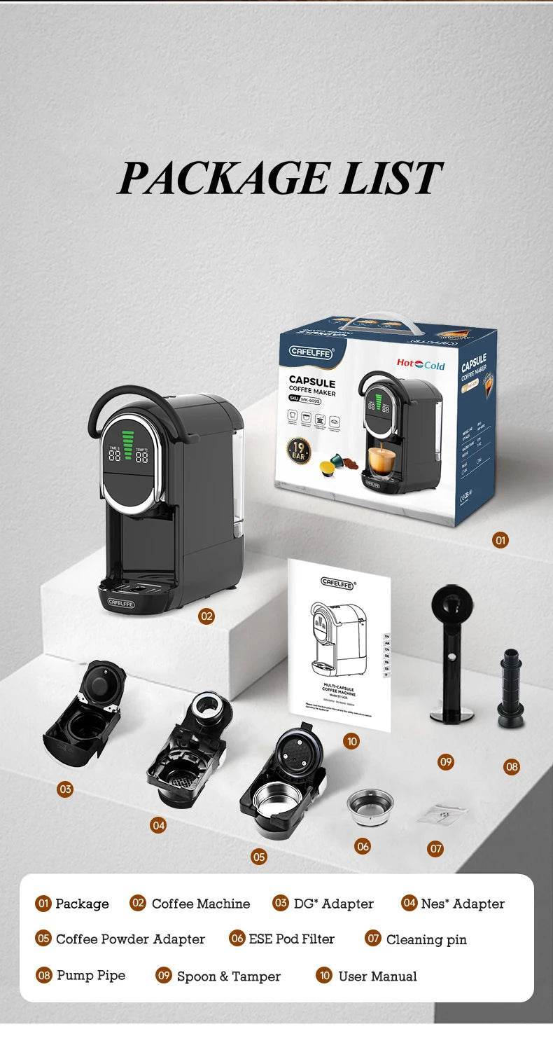 Cafetière multi-capsules 4-en-1 CAFELFFE | Compatible Nespresso, Dolce Gusto - Ma Cuisine Boutique