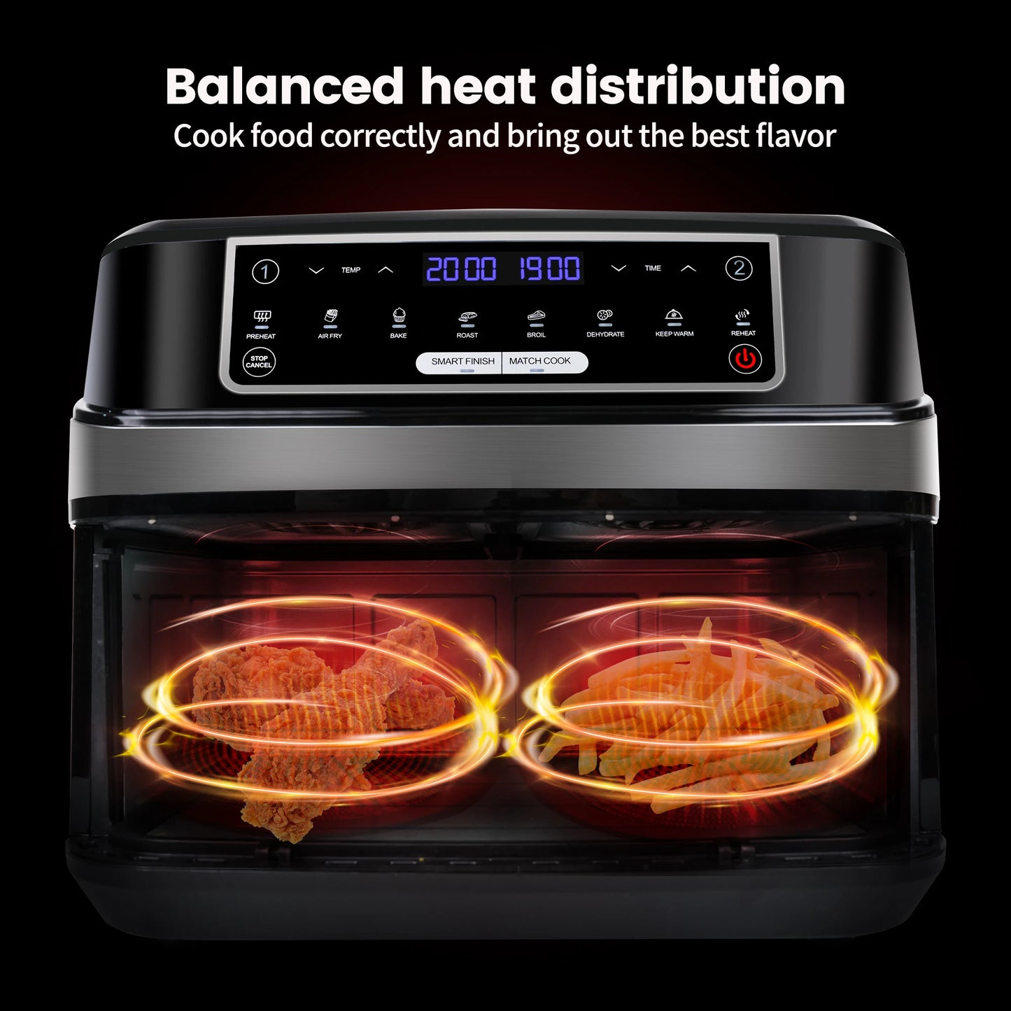 Friteuse à Air Chaud XXL 9L Double Compartiment – Cuisinez Sainement et Rapidement