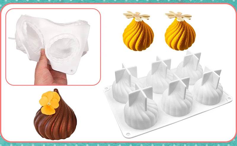 Moule à gâteau en silicone 3D – Design spirale pour desserts créatifs - Ma Cuisine Boutique