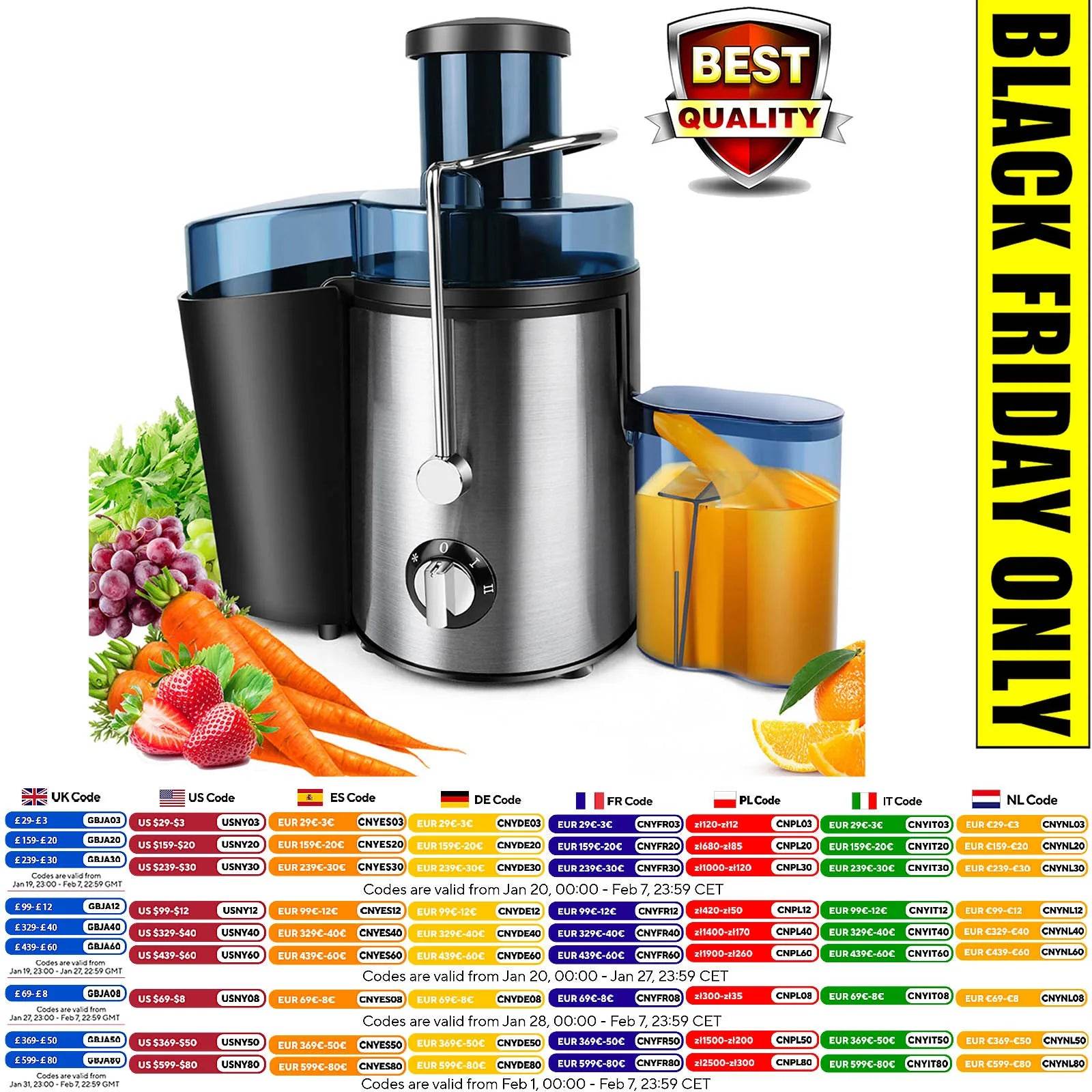 Centrifugeuse/Extracteur de Jus Haute Puissance - Ma Cuisine Boutique