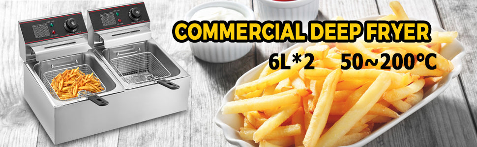 Friteuse professionnelle électrique 12L double cuve – Puissance et performance pour cuisine pro